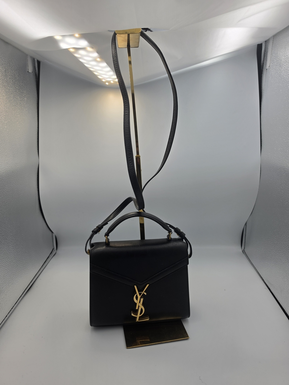 Saint Laurent YSL Cassandra Mini Top Handle Bag Black Grain de Poudre (EUC)COA✨️
